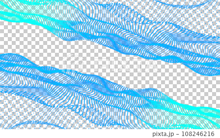 3D abstract digital technology blue light particles wave 108246216