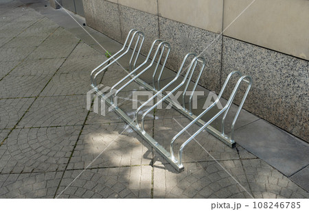 City Bicycle Parking, Bike Station Modern Bike Storage, Security Concept, Empty Street Bicycle Parking 108246785