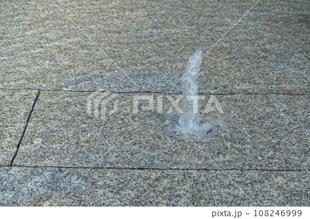 Fountain Water Texture Background, Falling Fresh Fountain Jets, Waterfall Splash Pattern, Summer Park 108246999