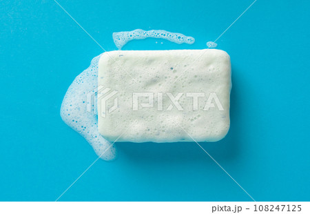 White Soap Bar Isolated, Body Care Cosmetic, Fruit Soapy Detergent, Solid Shampoo, Glycerin Soap 108247125