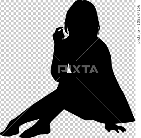 A girl sitting cutely A girl sitting cutely 108247156