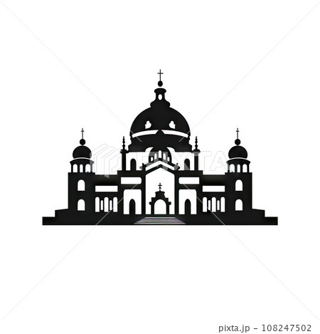 Poland Temple Icon, Europe Palace Isolated, Ancient Church Silhouette, Historical Architecture Castle Minimal 108247502