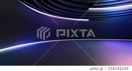 Abstract Dark Background with Neon Glow and Empty Space 108248284