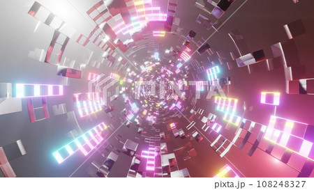 カラフルな光のトンネル Colorful light tunnel 108248327