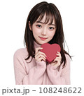 AIで生成したハートのバレンタインチョコの箱を持つ女の子 AIで生成したハートのバレンタインチョコの箱を持つ女の子 108248622