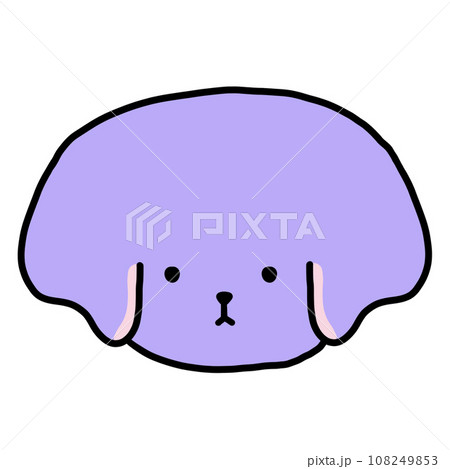 Cute Purple Dog Cartoon illustration Cute Dog Dog Sticker Cute Element Cute Sticker 108249853