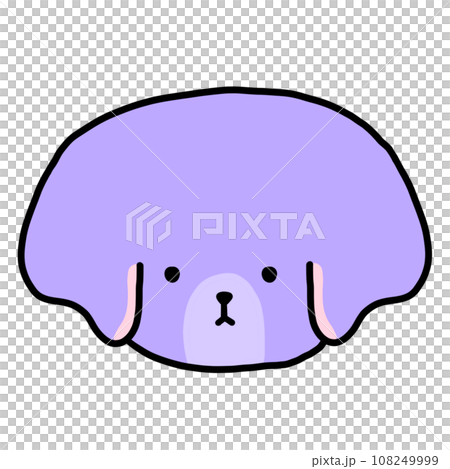 Cute Purple Dog Cartoon illustration Cute Dog Dog Sticker Cute Element Cute Sticker 108249999