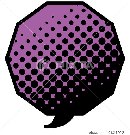 吹き出しのイラスト2【黒ハーフトーン（紫）】 108250124