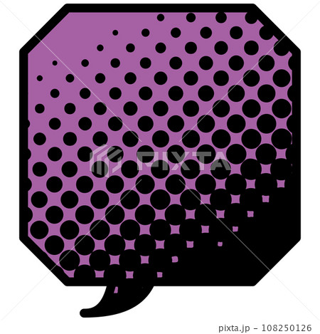 吹き出しのイラスト3【黒ハーフトーン（紫）】 108250126