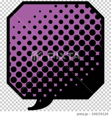 吹き出しのイラスト3【黒ハーフトーン（紫）】 108250126