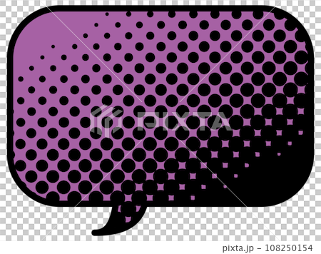 Speech bubble illustration 21 [Black halftone (purple)] 108250154