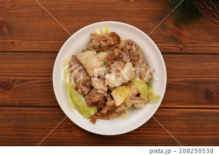 牛ホルモンキャベツ炒め 牛ホルモンキャベツ炒め 108250538