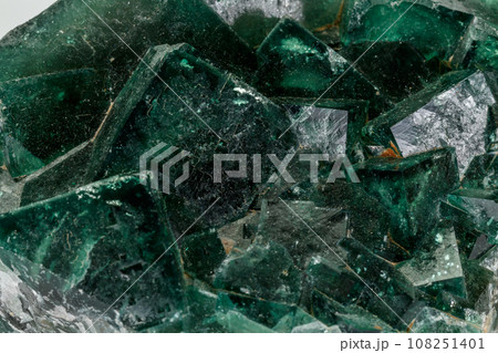 Macro mineral stone Fluorite white background 108251401