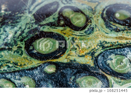 Macro mineral stone jasper kambaba on a white background 108251445