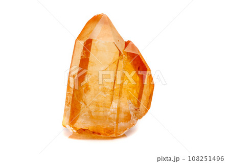 Macro mineral stone Lemurian Crystal a white background Macro mineral stone Lemurian Crystal a white background 108251496