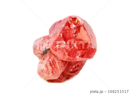 Macro mineral spinel stone on white background 108251517