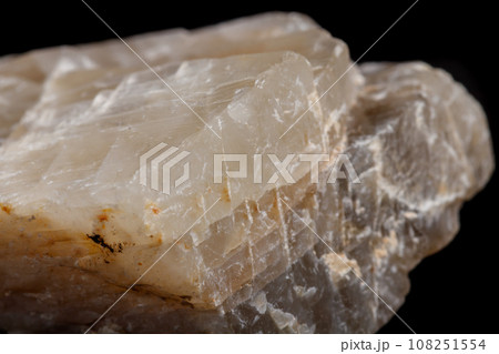 Macro mineral stone Moonstone a black background 108251554