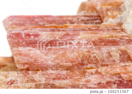 Macro mineral stone Tourmaline in the breed a white background Macro mineral stone Tourmaline in the breed a white background 108251567
