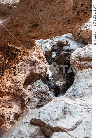 Inside Sesriem canyon in Namibia Inside Sesriem canyon in Namibia 108252197