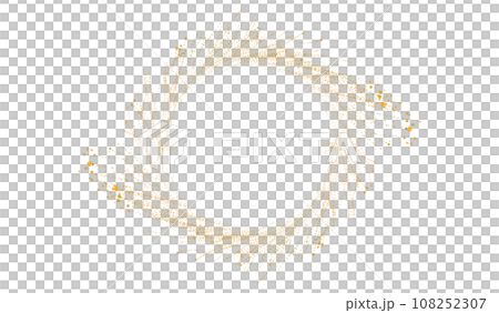 3D abstract digital technology orange light particles wave 108252307