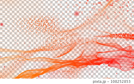 3D abstract digital technology orange light particles wave 3D abstract digital technology orange light particles wave 108252853