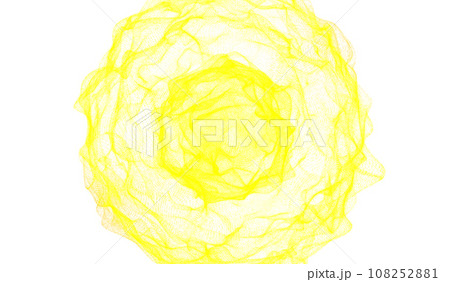 3D abstract digital technology yellow light particles wave 108252881