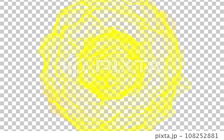 3D abstract digital technology yellow light particles wave 108252881