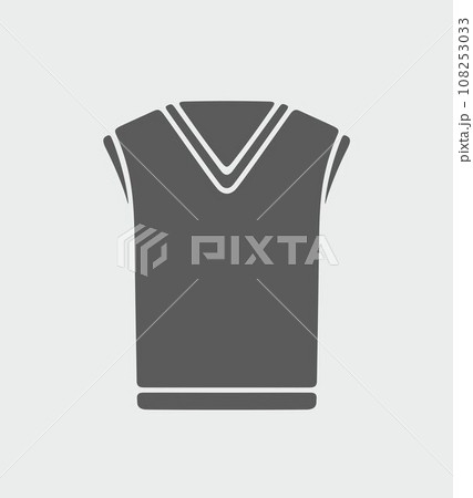 Men's knitted vest icon on a background. 108253033