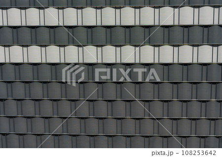 Gray texture of plastic fence wall materials. 108253642