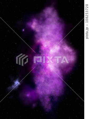 Far being shone nebula and star field against space. 108253728