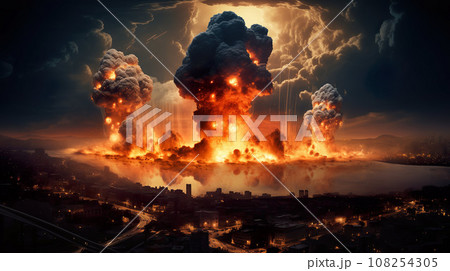 Nuclear war apocalypse concept 108254305