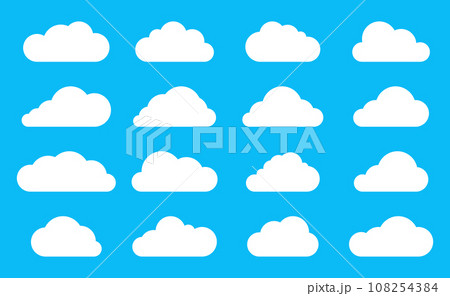 Cloud vector, Flat clouds style design, Icon vector blue sky, Cartoon isolated Cloud vector, Flat clouds style design, Icon vector blue sky, Cartoon isolated 108254384