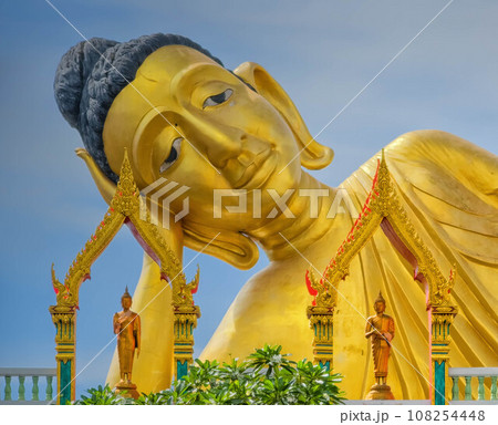 Golden Buddha statue at Wat Sri Sunthon temple, Phuket, Thailand 108254448