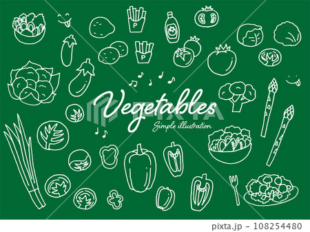野菜のラフな手描きのイラスト 108254480