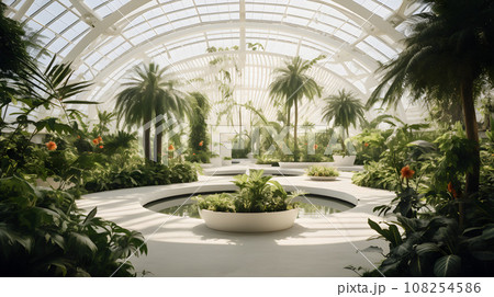 Exotic plants in greenhouse 108254586