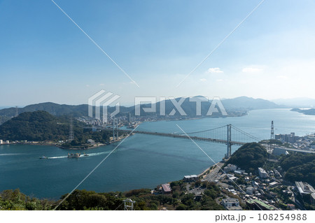火の山公園展望台から見た関門橋の風景 108254988