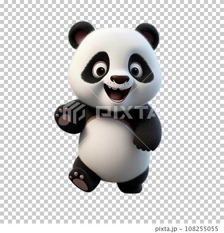 Cartoon animal, cute baby panda cub Cartoon animal, cute baby panda cub 108255055