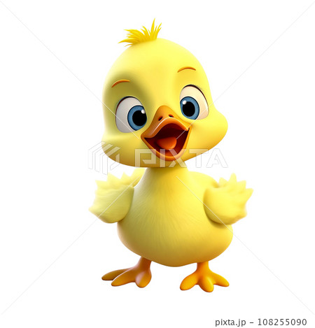 Cartoon animal, cute yellow duckling 108255090