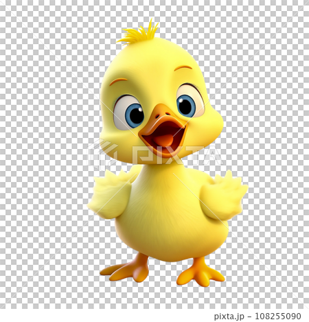 Cartoon animal, cute yellow duckling 108255090