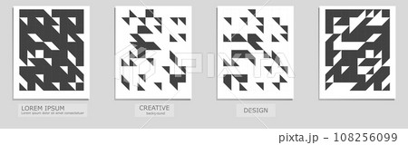 Set of vector covers design. Abstract floral template design with Minimal geometric shapes on white background for notebook paper, copybook brochures, book, magazine. Planner and diary cover for print 108256099