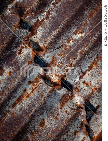 abstract detail of a rusty corrugated sheet abstract detail of a rusty corrugated sheet 108256106