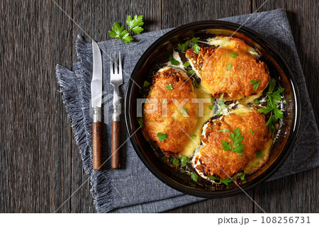 baked chicken breasts with french onion, cheese baked chicken breasts with french onion, cheese 108256731
