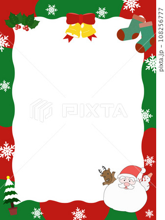 クリスマスのフレーム素材 サンタなどのイラスト クリスマスのフレーム素材 サンタなどのイラスト 108256777