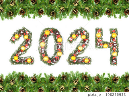 Christmas tree framework and 2024 number 108256938