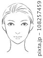 正面を見ている女性の顔　スキンケア　カウンセリングシート　 108257459