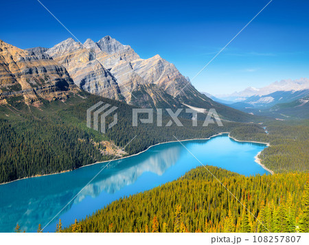 Lake Peyto, Banff National Park, Alberta, Canada. Landscape during daylight hours. Lake Peyto, Banff National Park, Alberta, Canada. Landscape during daylight hours. 108257807
