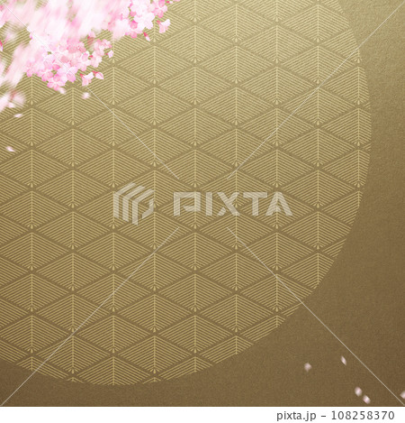 桜と金箔の和風背景 108258370