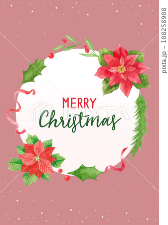 Christmas poster with watercolor painting. 108258908