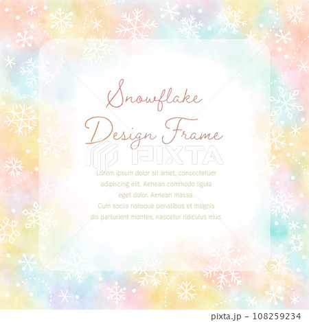 雪の結晶のフレーム 雪の結晶のフレーム 108259234