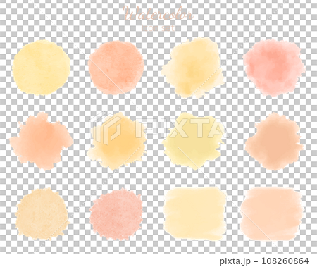 Watercolor texture icon set orange 108260864